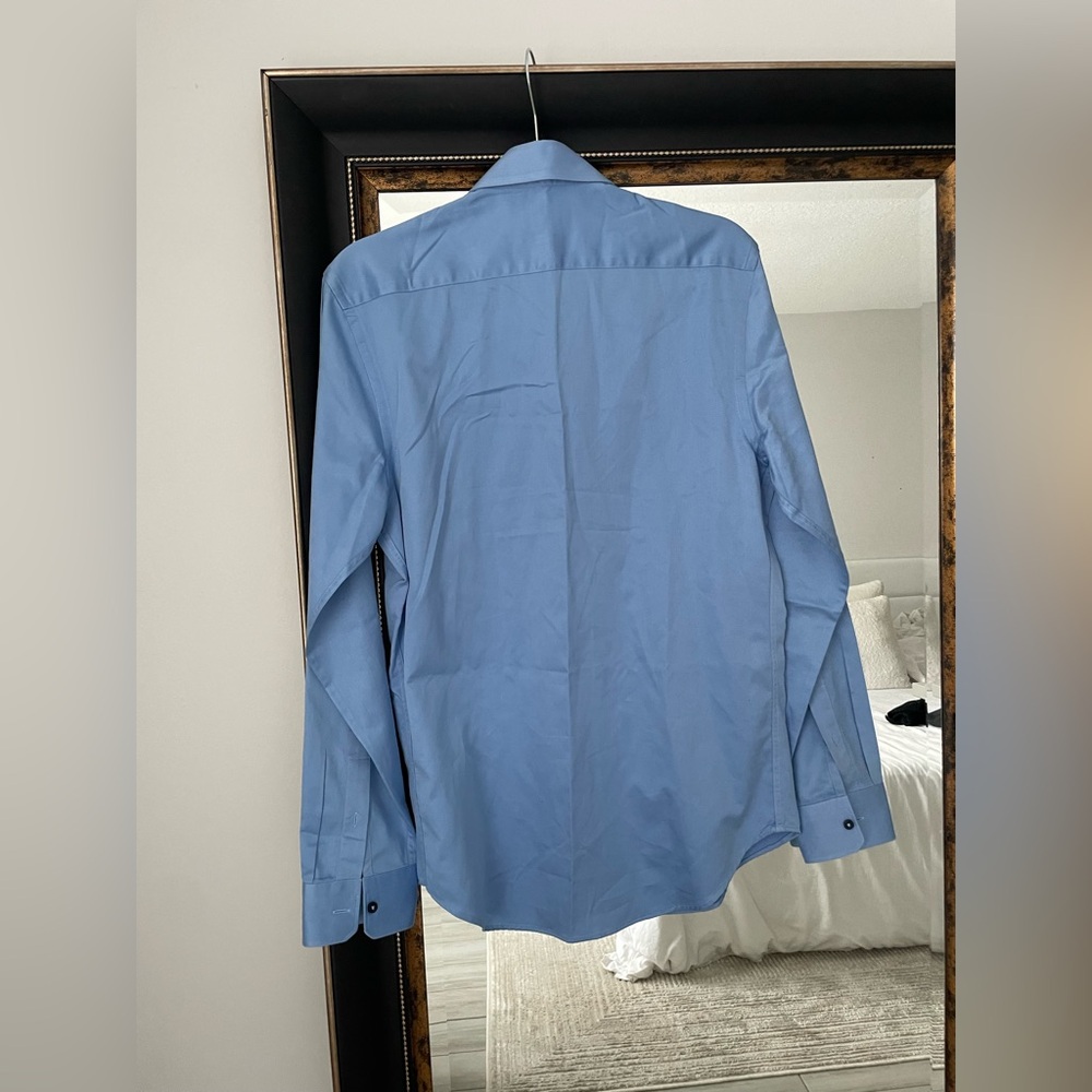 Zara Blue Slim Fit Long Sleeve Button Down Dress Shirt - Picture 4 of 4